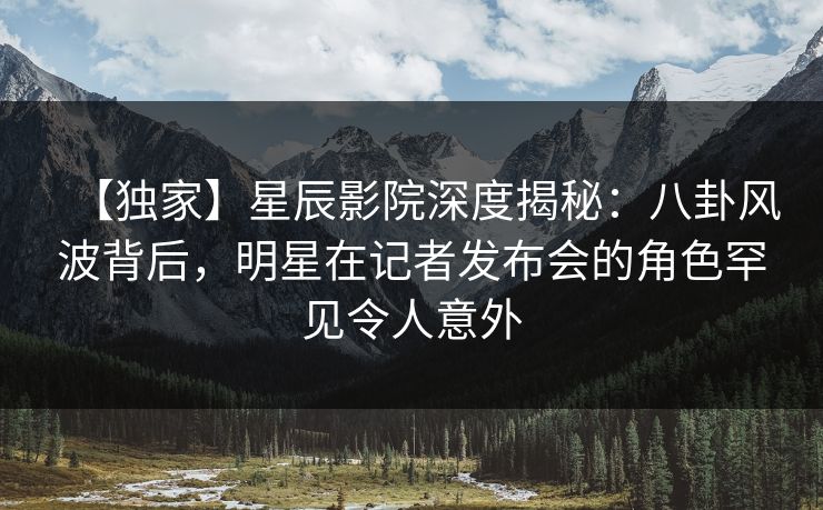 【独家】星辰影院深度揭秘：八卦风波背后，明星在记者发布会的角色罕见令人意外