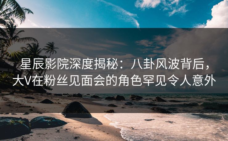 星辰影院深度揭秘：八卦风波背后，大V在粉丝见面会的角色罕见令人意外